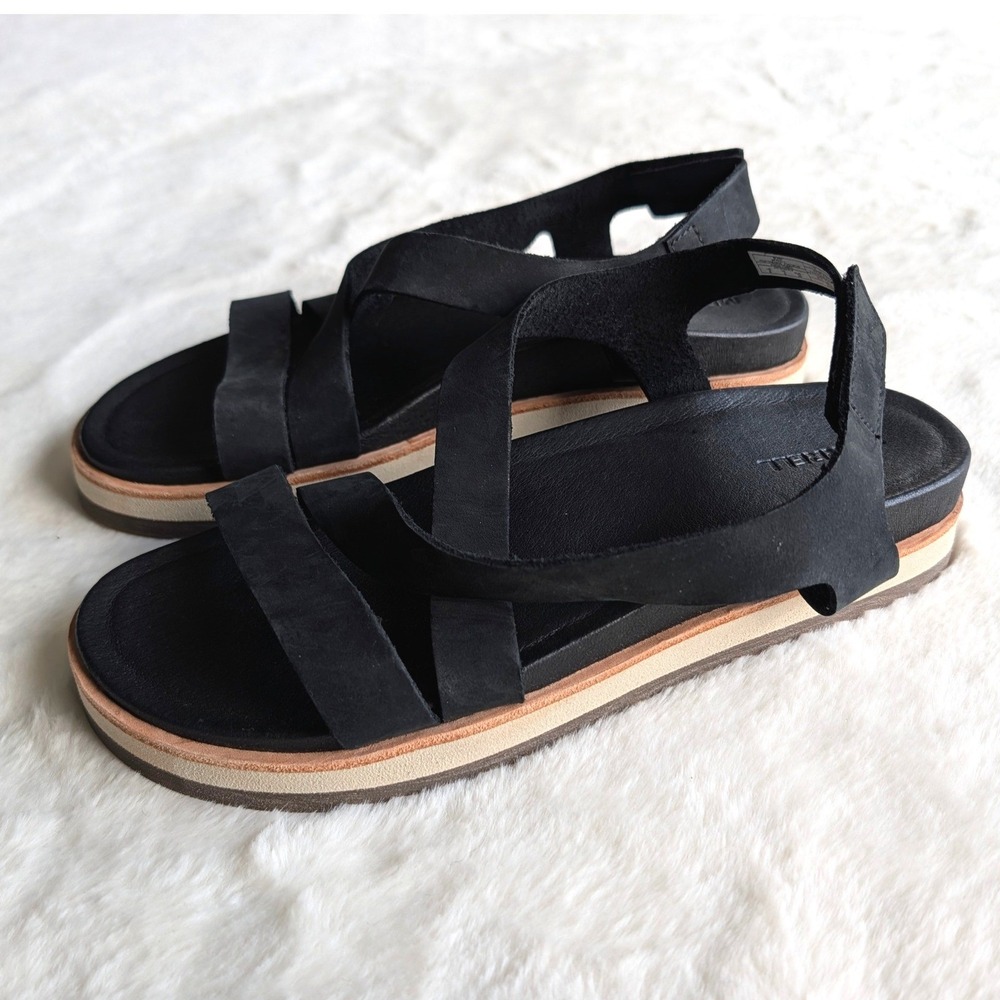 Merrell Juno Backstrap Sandals - Black Strappy Leather Platform Women's 8